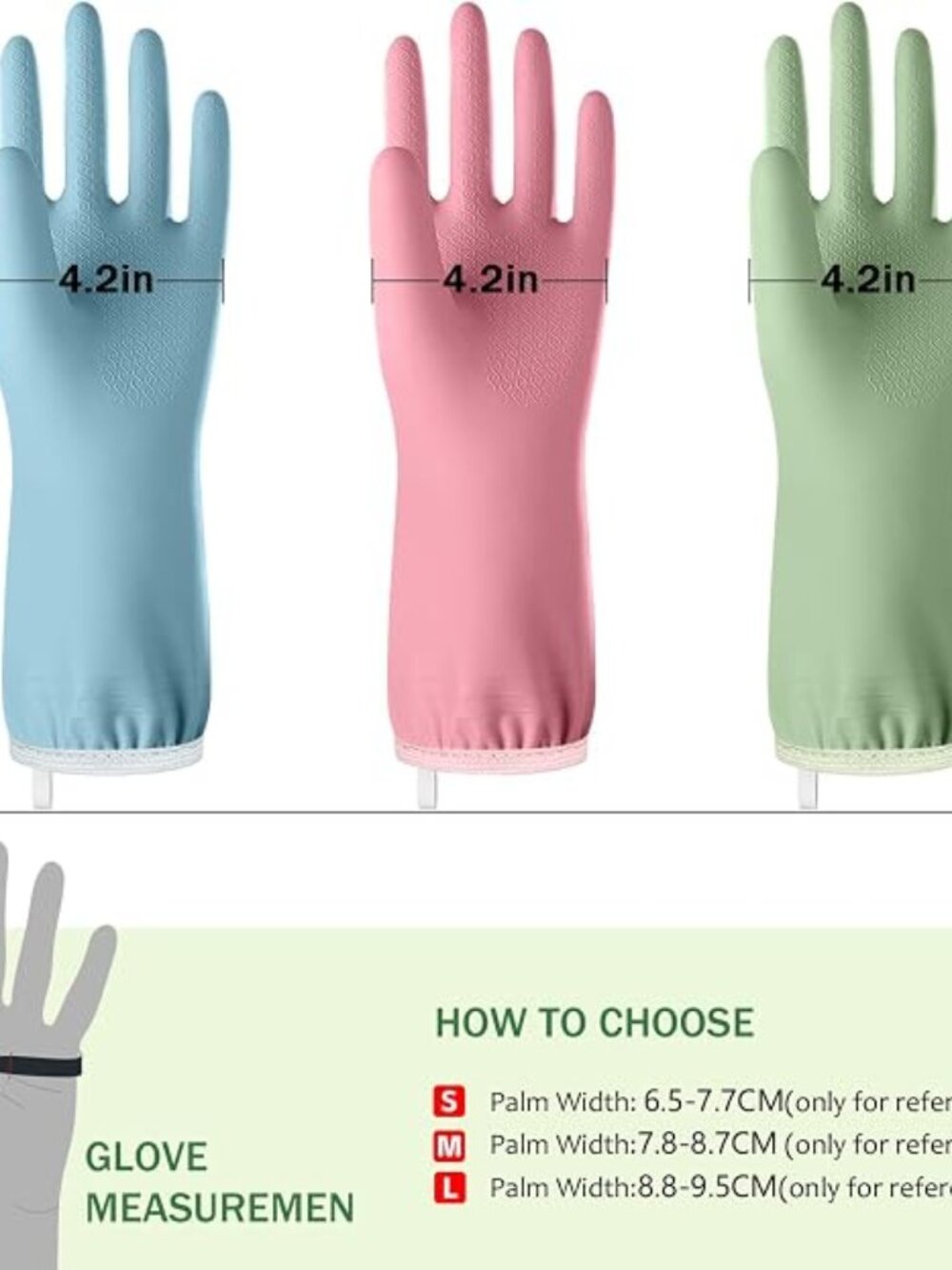 NEW-3 Pairs Reusable Dishwashing Glove for Washing Dishes with Cotton Lined